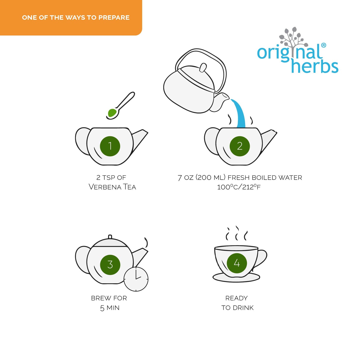 LEMON VERBENA, VERVAIN (VERBENA OFFICINALIS L.) | Original Herbs Herbal Tea – Wild Crafted Herbs Tea – 50g. Calming Digestive Tea