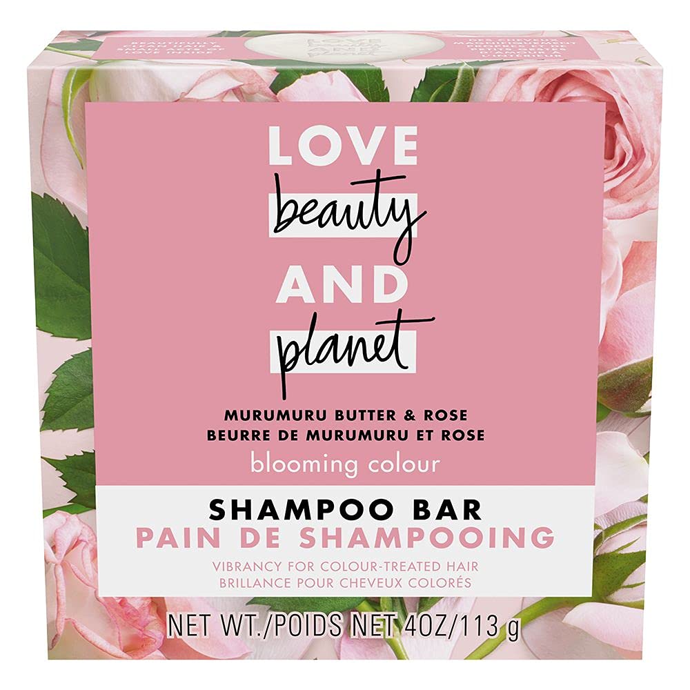 Love Beauty And Planet Blooming Color Shampoo Bar for Color Treated Hair Murumuru Butter & Rose Color Vibrancy 4.0 oz