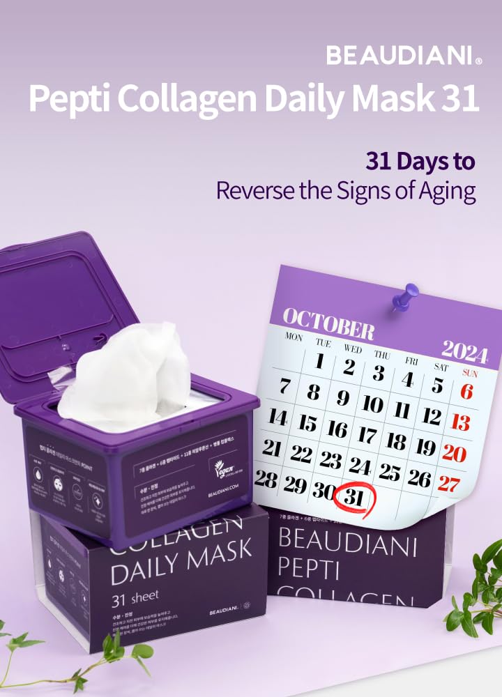 BEAUDIANI Korean Collagen Daily Anti Aging Face Mask Pack 31pcs