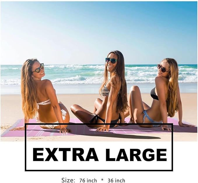 2 Packs Turkish Beach Towels Quick Dry Sand Free Oversized Bath Pool Swim Towel Extra Large XL Big Blanket Adult Travel Essentials Cruise Accessories Must Haves Clearance Vacation Stuff