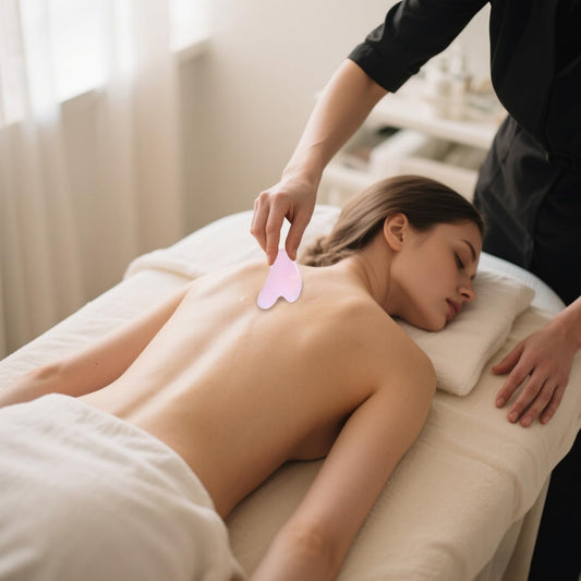 9 9PINE Jade Roller and Gua Sha Set, Face Massage Tools for Skincare,Facial Tools for Face, Neck, Eyes, for Enhanced Lymphatic Drainage, Self Care Gift for Men Women(Pink)