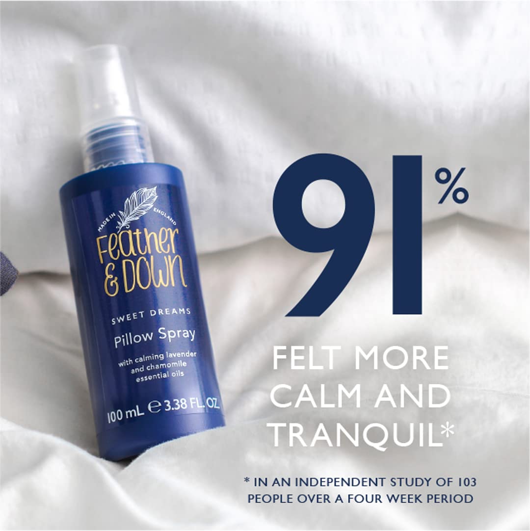 Feather & Down Straight to Sleep Gift Set (50ml Pillow Spray & 50ml Body Lotion) - The perfect sleep duo, infused with lavender & chamomile essential oils. Vegan Friendly & Cruelty Free.