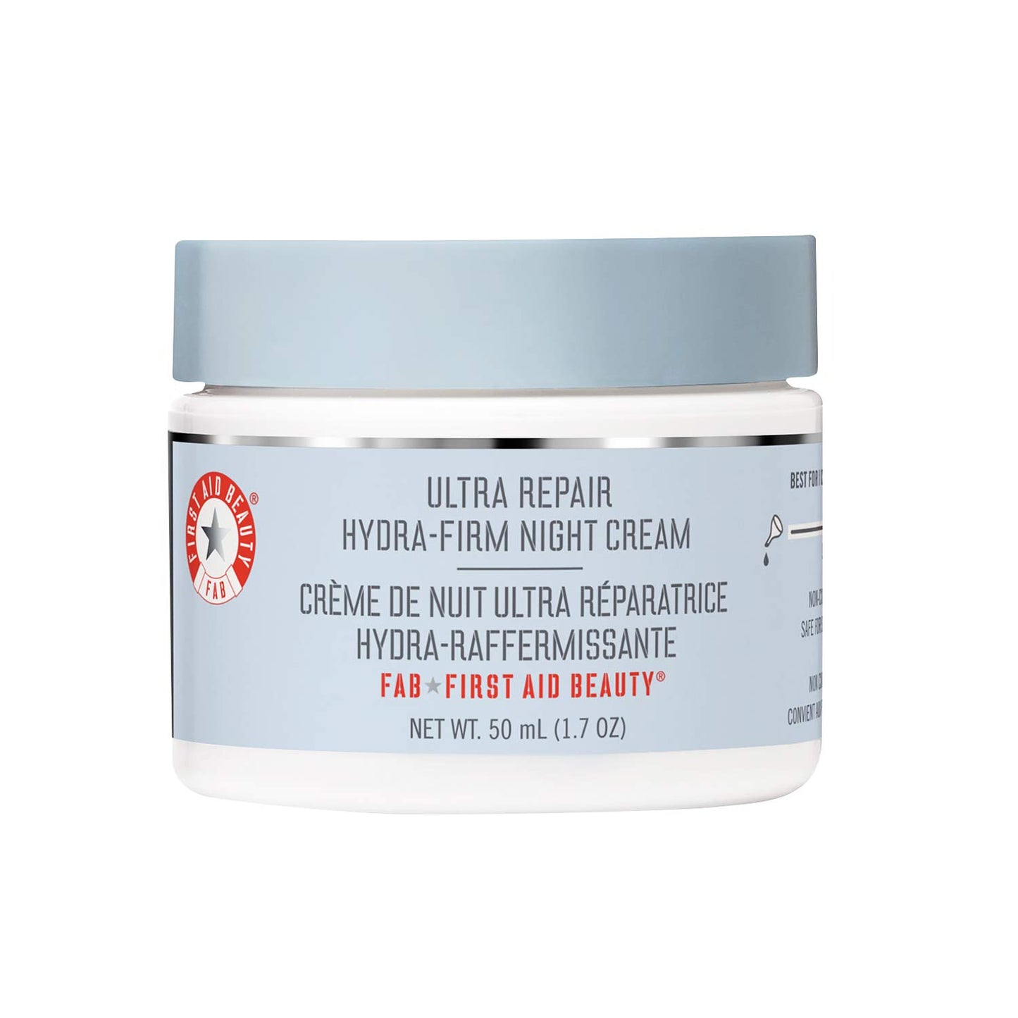First Aid Beauty - Ultra Repair Hydra-Firm Night Cream, Hydrating Night Repair Skin Cream, Visibly Combat Signs of Aging, Deeply Rich & Buttery Texture, Alcohol Free, Sensitive Skin Safe, 1.7 oz