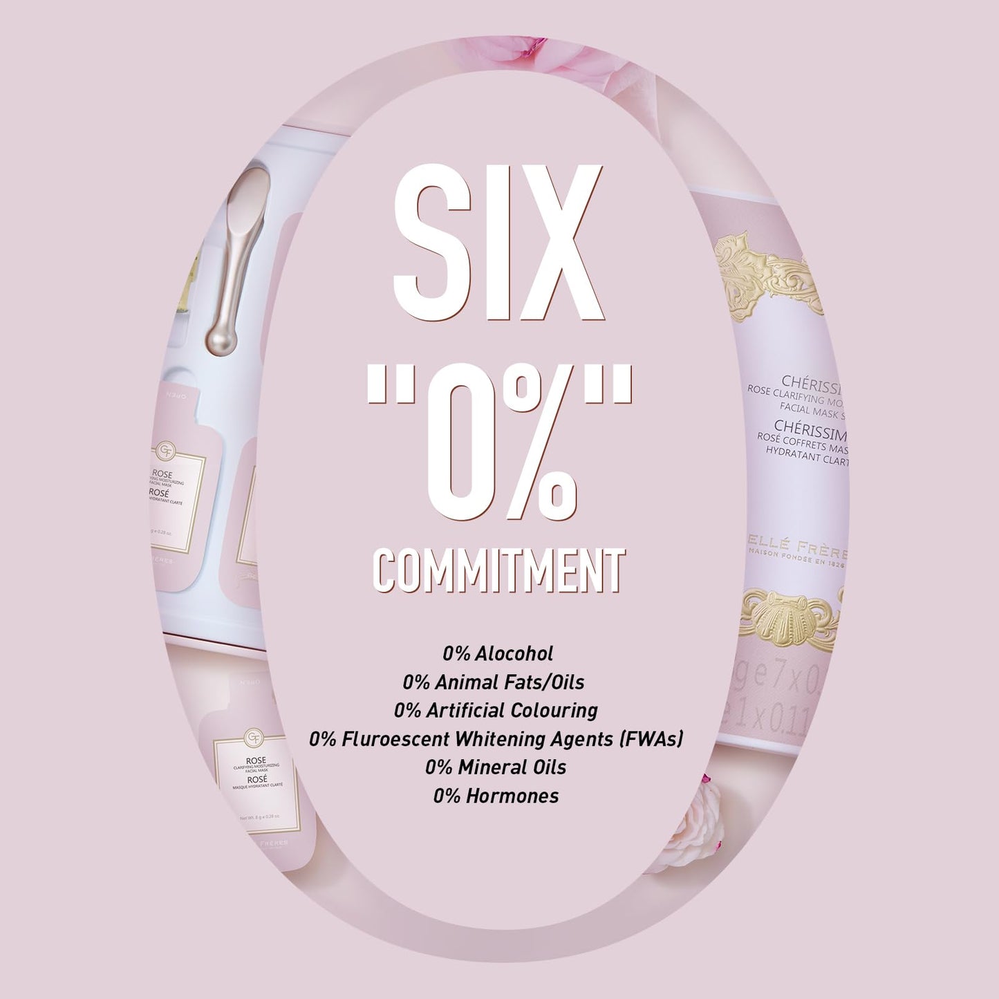 GELLE FRERES Rose Hydrating Soothing Facial Spa Masks, for Dry Skin, 7Packs, Repairing Calming Moisturizing Facials, for All Skin Types