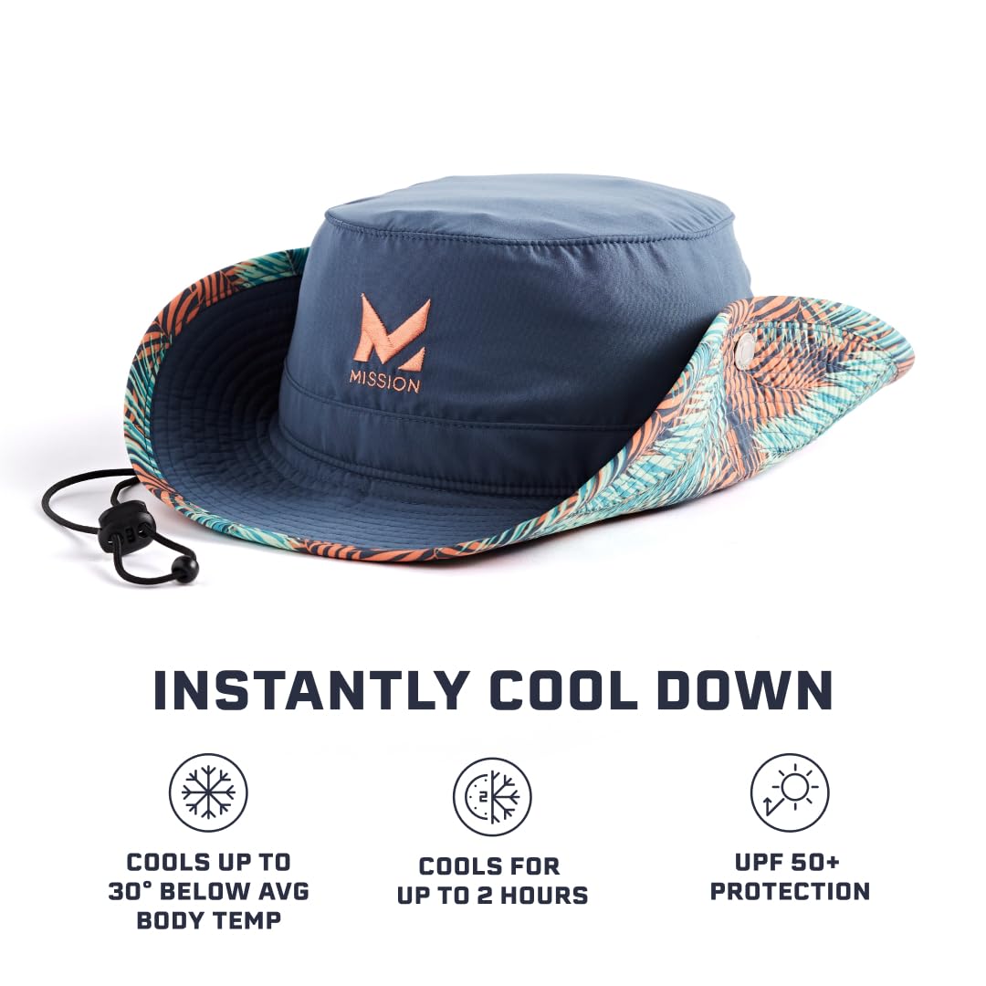 MISSION Cooling UPF Bucket Hat - Unisex Sun Hat for Hiking, Golfing & Fishing - Sweat & Water Activated Technology