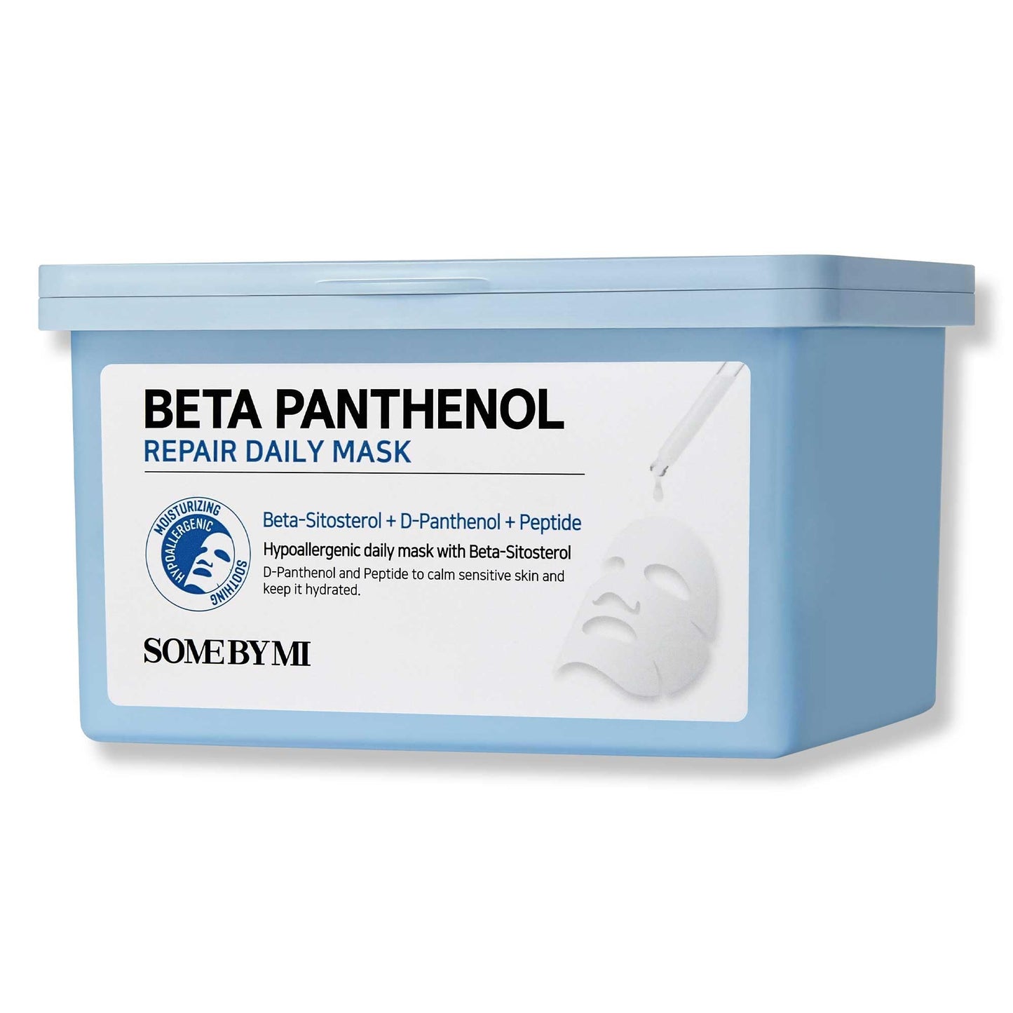 SOME BY MI Beta-Panthenol Repair Daily Mask - 30 Sheets, 11.8Oz - Daily Vegan Korean Face Sheet Mask for Skin Barrier Recovery - Hydrating and Moisturizing Skin Care with Panthenol - Korean Skin Care