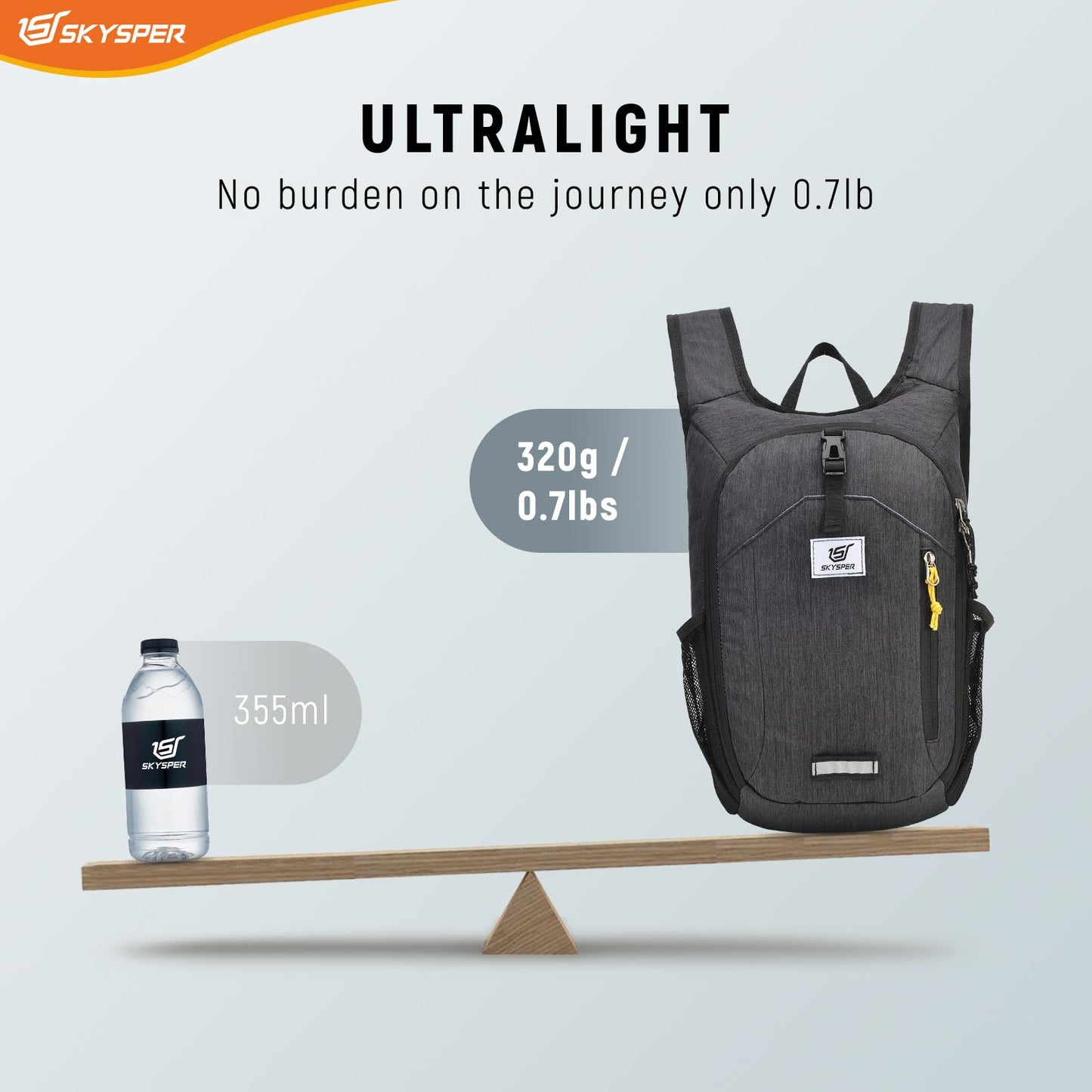 SKYSPER Small Hiking Backpack 10L Foldable Daypack Packable Lightweight Hiking Daypack Travel Day Pack for Women Men