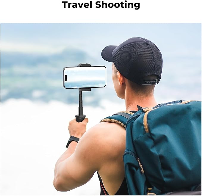 K&F CONCEPT Selfie Stick Tripod, Handheld Tripod Small Camera Tripod Max Load Capacity 4.4lbs/2kg, 1/4" Screw Compatible with Sony A1 II A7 IV ZV-1F Canon EOS R5D DJI OSMO Pocket 3 Gopro MAX2.(Black)