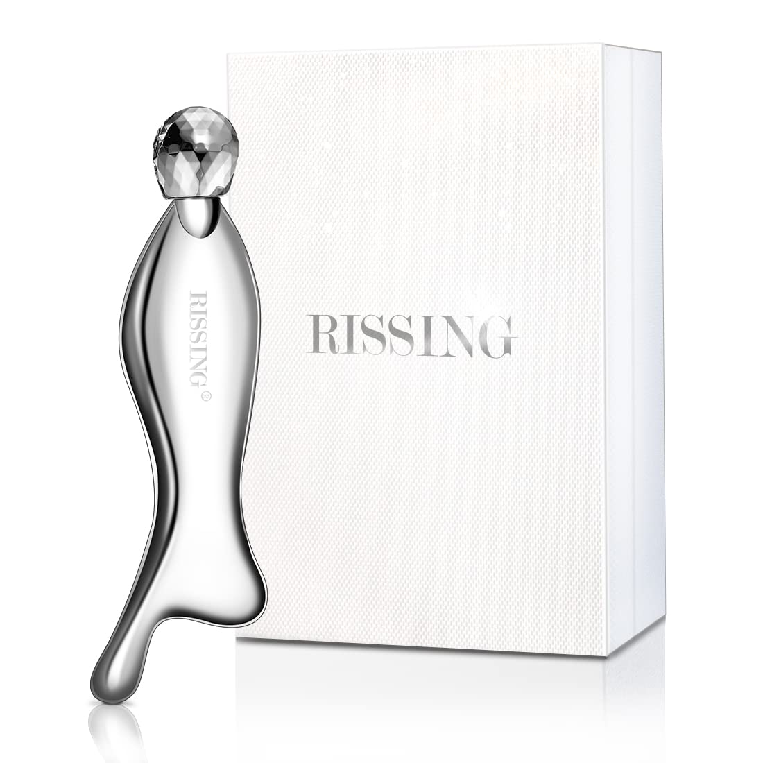 RISSING 4-in-1 Gua Sha Facial Tools: FSAHSA Eligible, Lymphatic Drainage Massager Facial Roller for Wrinkles and Lifting, Stainless Steel Gua Sha Tool for Face (Luxury Gift Box Edition)