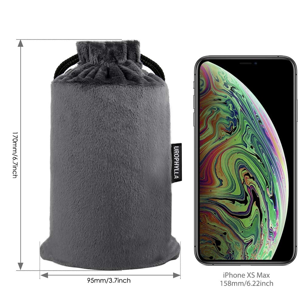 UROPHYLLA Inflatable Travel Pillow, Soft Velvet Inflatable Neck Pillow for Traveling, Airplanes, Train, Car, Office with Compact Bag, Breathable Washable Cover, Suit for Adults Sleeping - Grey