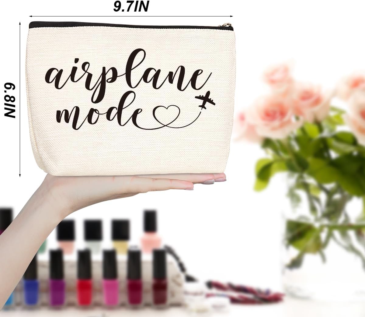 jealance Funny Airplane Travel Gifts for Women Makeup Bag Travel Essentials Cosmetic Bag Travelers Toiletry Bag Flight Vacation Gifts for Sister Travelers Girls Trip Birthday Mothers Day Anniversary
