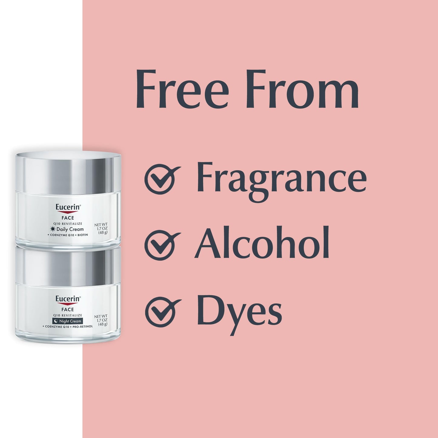 Eucerin Q10 Skin Care Set, Anti Wrinkle Daily Face Cream with Biotin (1.7 Oz) + Anti Wrinkle Night Cream with Pro-Retinol (1.7 Oz), Fragrance Free Face Moisturizer for All Skin Types