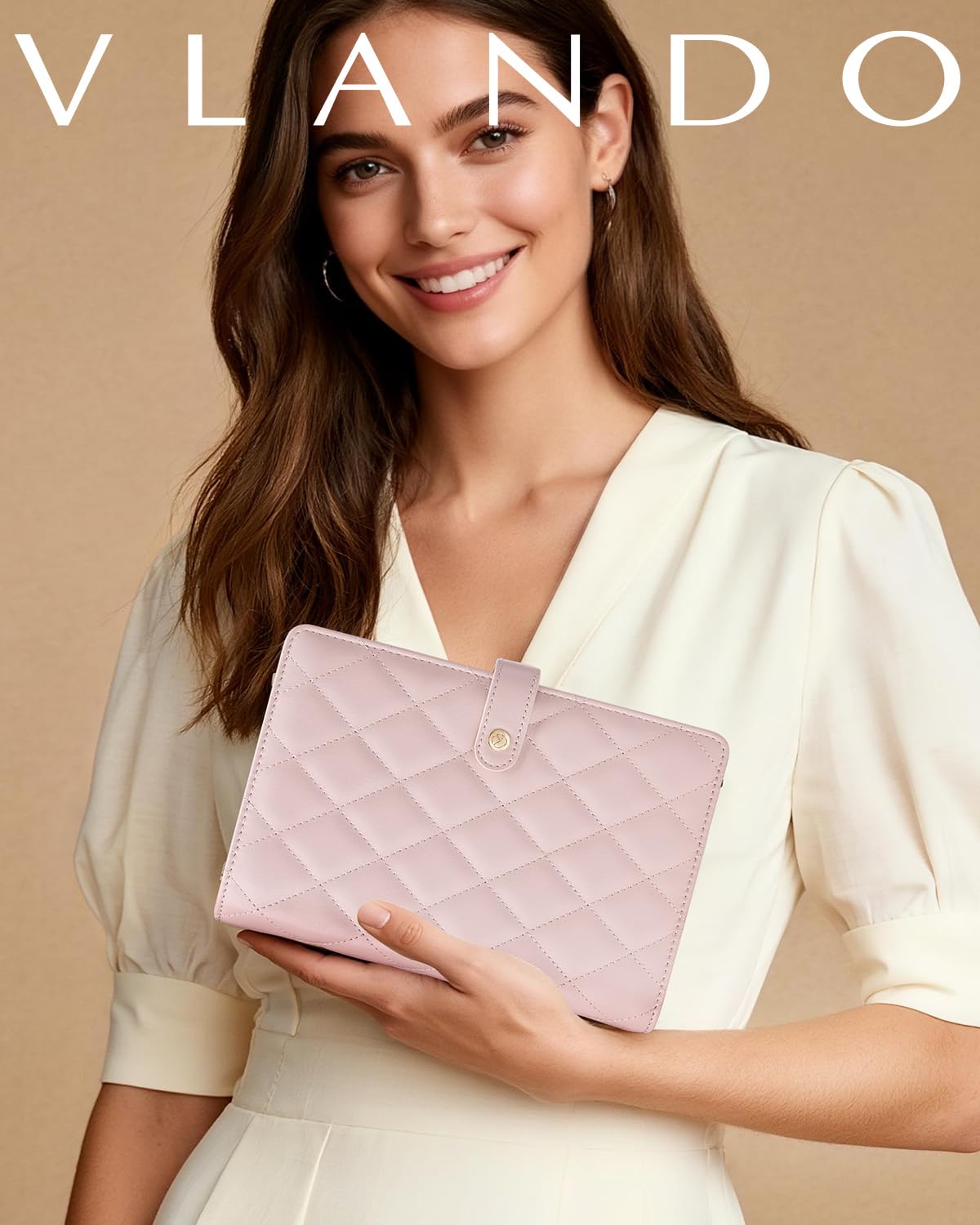 Vlando Travel Jewelry Case,Jewelry Organizer Box with Clear Zipper Velvet Jewelry Pouch Bag, PU Leather Jewelry Case,Gift for Women-Pink