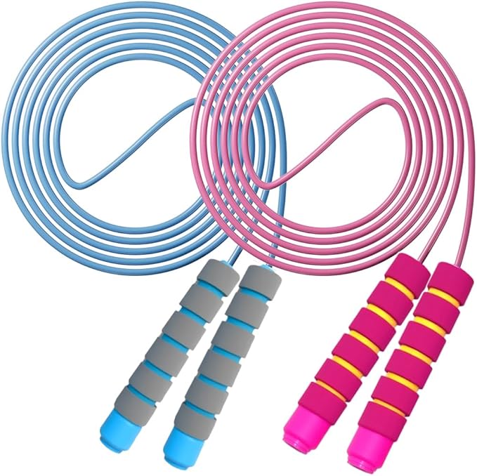 Jump Rope for Kids - Adjustable Soft Skipping Rope with Skin-Friendly Foam Handles for Kids, Boys, Girls, Children - Outdoor Fun Activity, Great Party Favor, Exercise Activity & Fitness