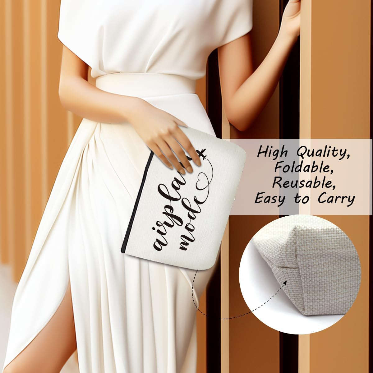 jealance Funny Airplane Travel Gifts for Women Makeup Bag Travel Essentials Cosmetic Bag Travelers Toiletry Bag Flight Vacation Gifts for Sister Travelers Girls Trip Birthday Mothers Day Anniversary