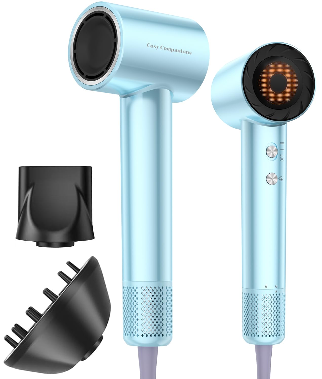 Hair Dryer, 130000 RPM High Speed Blow Dryer for Fast Drying, 300 Million Negative Ions, Heat-Control & Lightweight, Blue