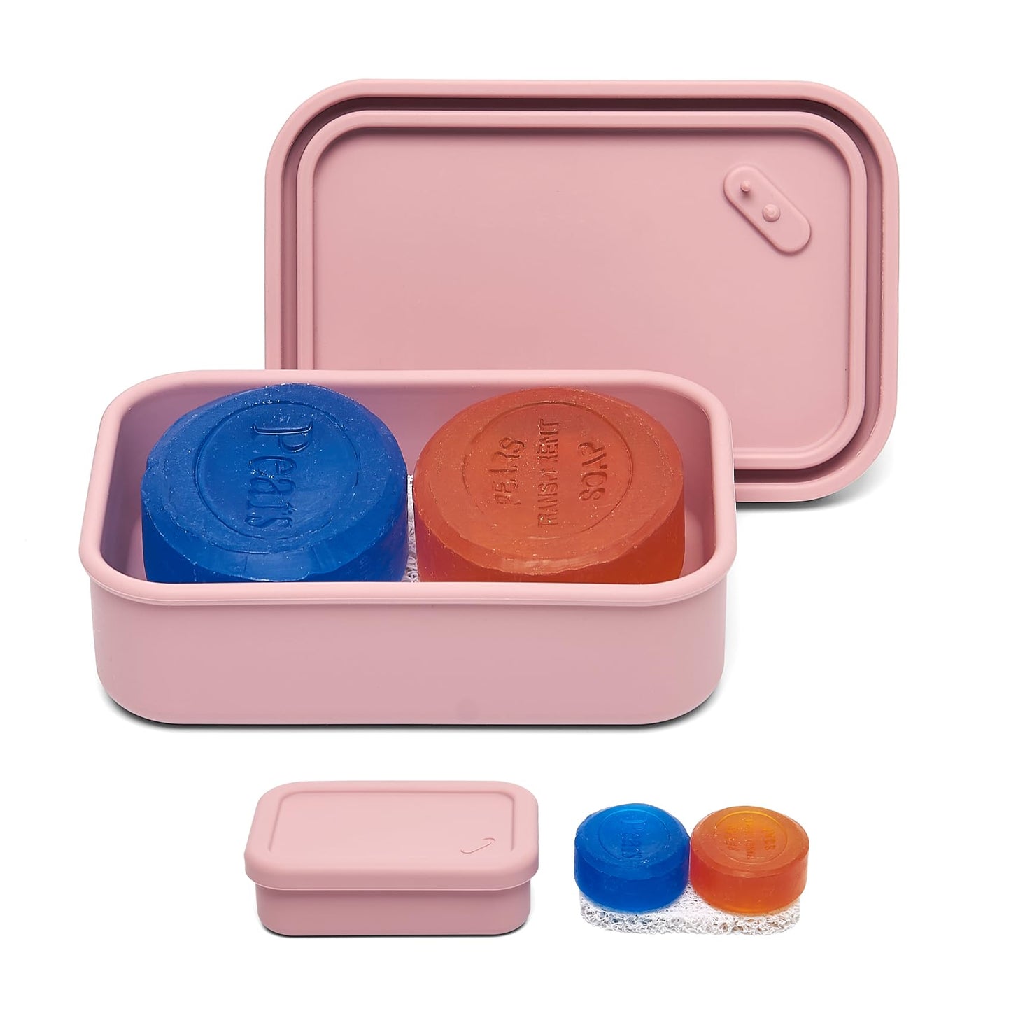 Silicone Enhanced Leakproof Travel Soap Case, Solid Shampoo Bar Holder,Large Travel Soap Container,Slip-Resistant Portable Soap Box with Drainage Layer