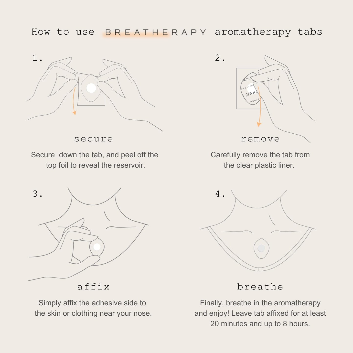 Breatherapy Get Up + Go Kit - Pure Essential Oil Aromatherapy InhalationTabs, 8-Pack (2 Each: Energy, Focus, Balance, Grounding)