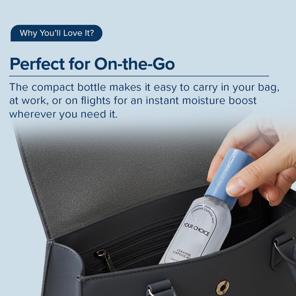 YOUR CHOICE CERAVINE CAPSULE MIST – Instant Hydration & Skin Barrier Boost – Refreshing Face Mist for Deep Moisture & Relief – Non-Greasy, EWG Safe, for All Skin Types (100ml)