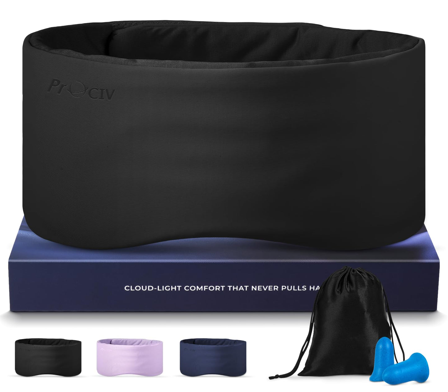 Dual-Sided Sleep Mask for Side Sleepers, Soundless Velcro, Bamboo Fiber & Milk Silk Eye Mask, Zero Pressure Sleeping Mask for Women & Men, Eye Relief Blindfold for Nap, Travel Essentials, Black