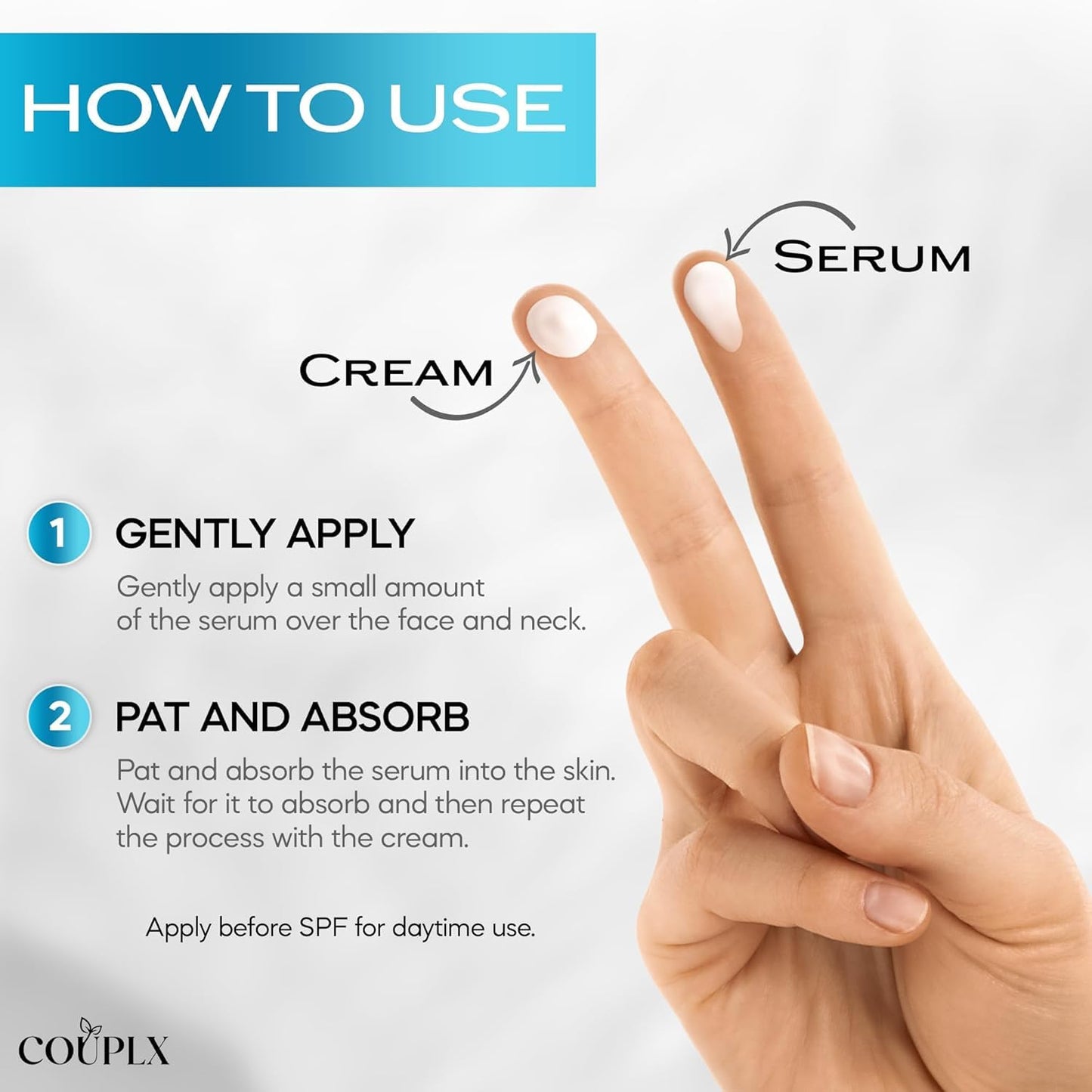 COUPLX 2-in-1 Neck Firming Cream & Face Moisturizer for Women, Anti-Aging Retinol Cream with Vitamin E & C Serum, Skin Tightening Face Lotion for Neck & Face, 2 fl oz