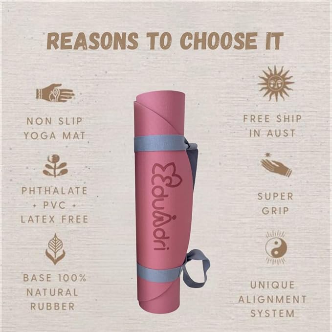 "Premium Extra Thick Yoga Mat With Strap-6mm Non-Slip,Eco-friendly,High-Density TPE,Ideal For Home,Gym, Perfect Exercise Mat for Pilates & Studio-72 L*24 W, Available In Rectangular & Arch Shapes"