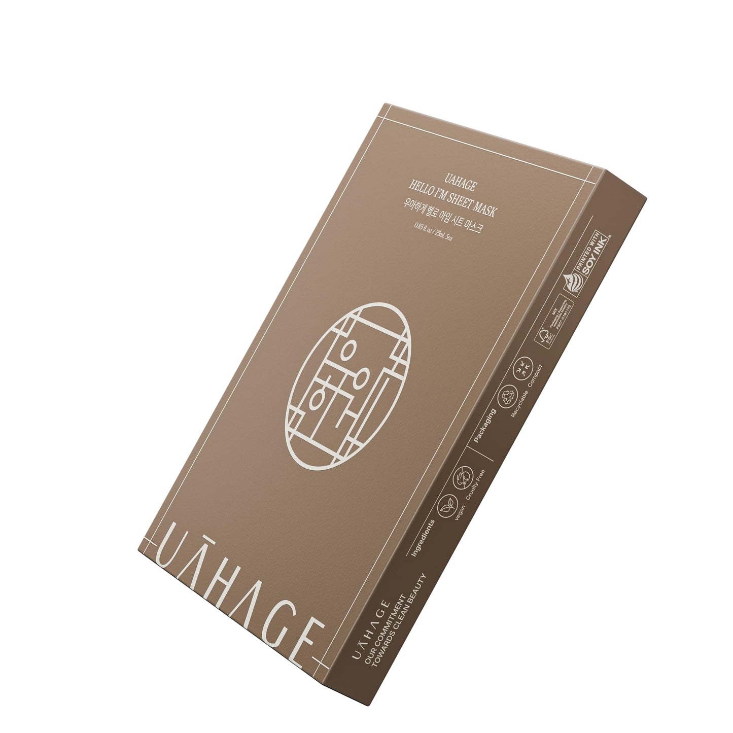UAHAGE Hello I’m Mask Sheet – Deep Hydration, Vegan Korean Skincare with 10 Hyaluronic Acids, Resurrection Plant, Panthenol, Allantoin, Jojoba Seed Oil, Arginine (25ml x 5 Sheets / 0.85 fl.oz each)