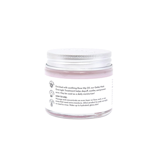 The Crème Shop Rose Hip Oil Gelée Overnight Face Mask, Korean Facial Mask, Sleeping Face Mask, Anti-Puffiness Facial Mask, Hydrating Face Mask - 2.36oz