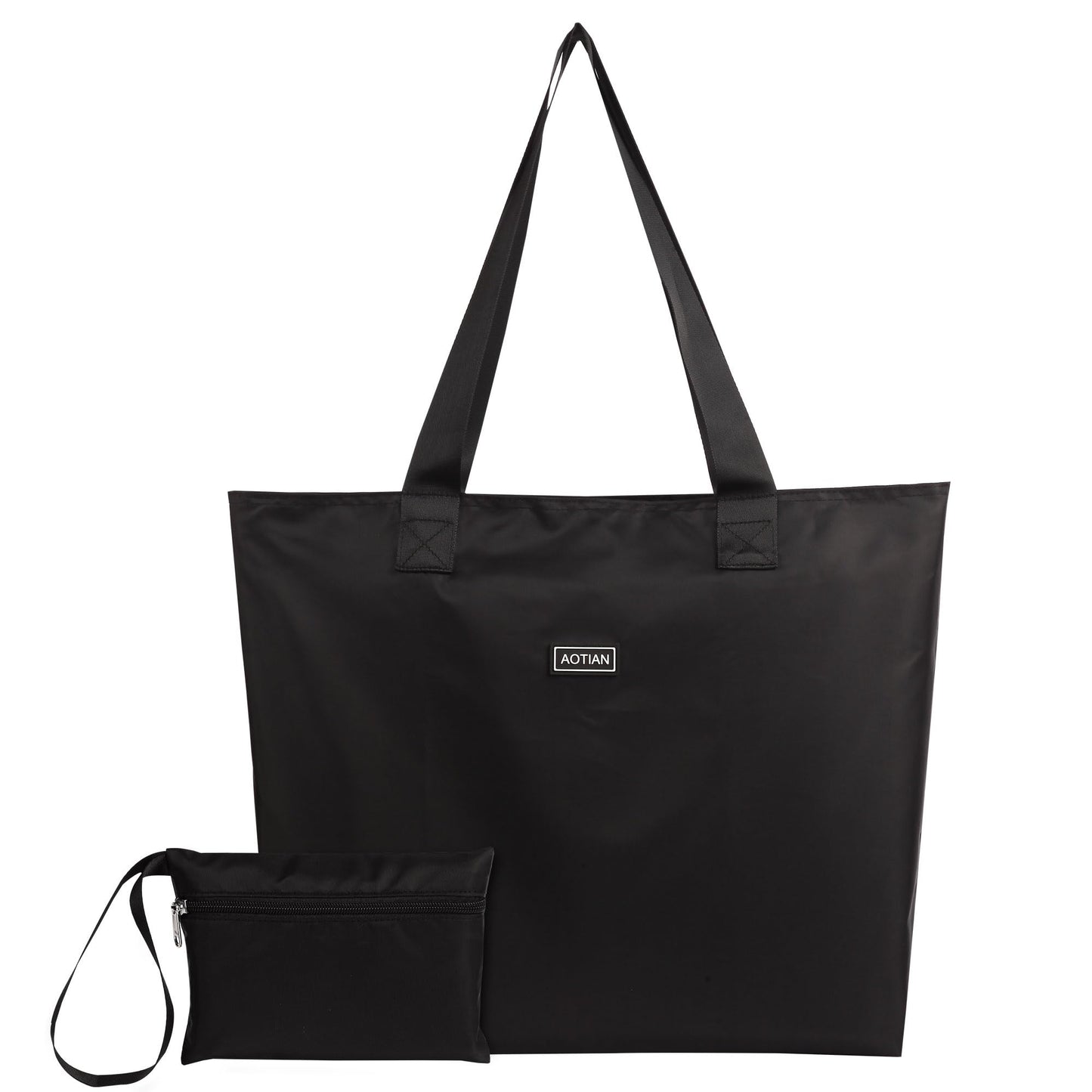 AOTIAN Heavy Duty 20 Liter Reusable Grocery Bags, Thickened Tear-Resistant Polyester Fabric Foldable Machine Washable Shopping Bags, Zipper Closure Water-Resistant Large Tote Bag Travel Gym Beach Bag