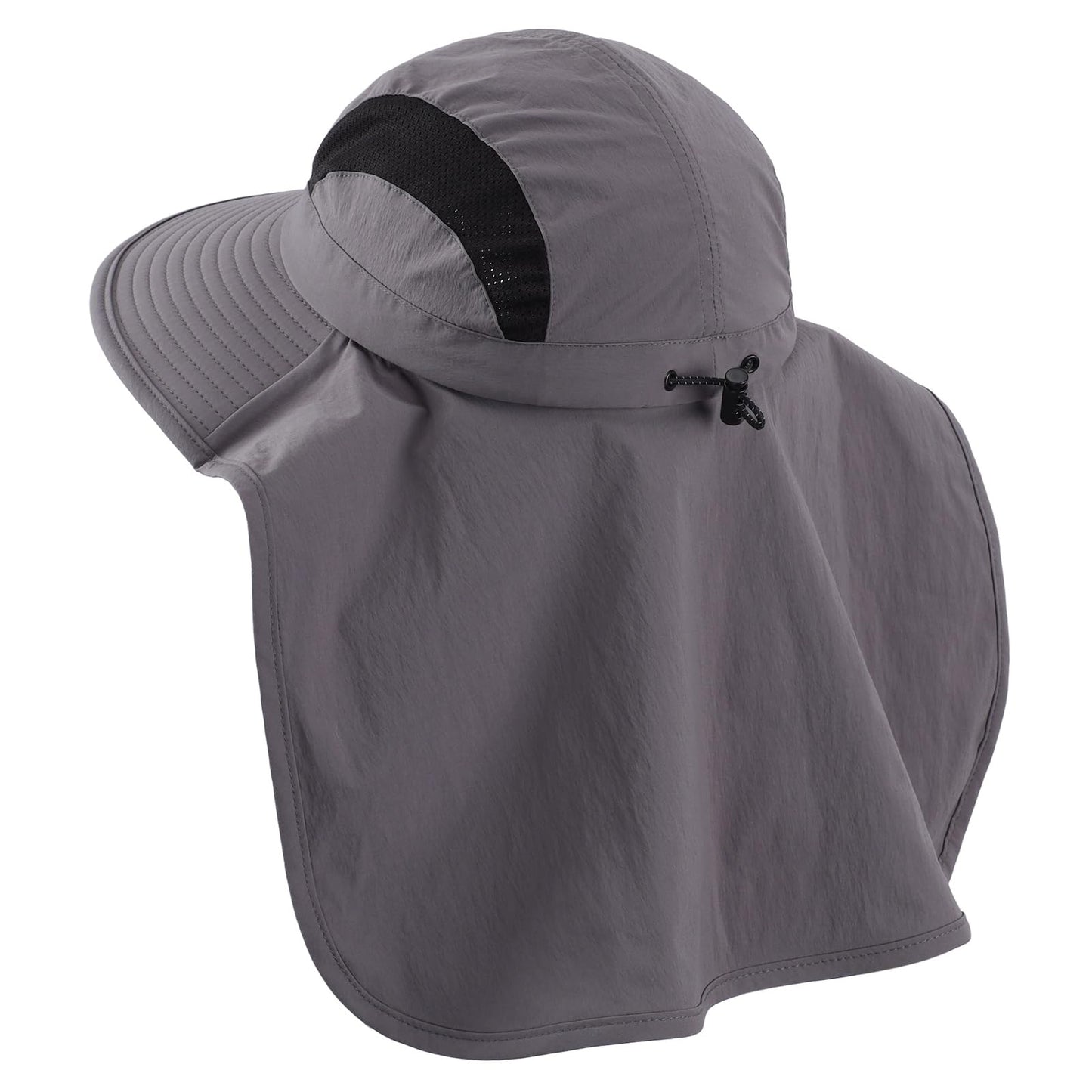 Home Prefer UPF 50+ Sun Hats for Men Women Wide Brim Fishing Hat with Neck Flap Summer Beach Safari UV Protection Bucket Hat Gardening Dark Grey