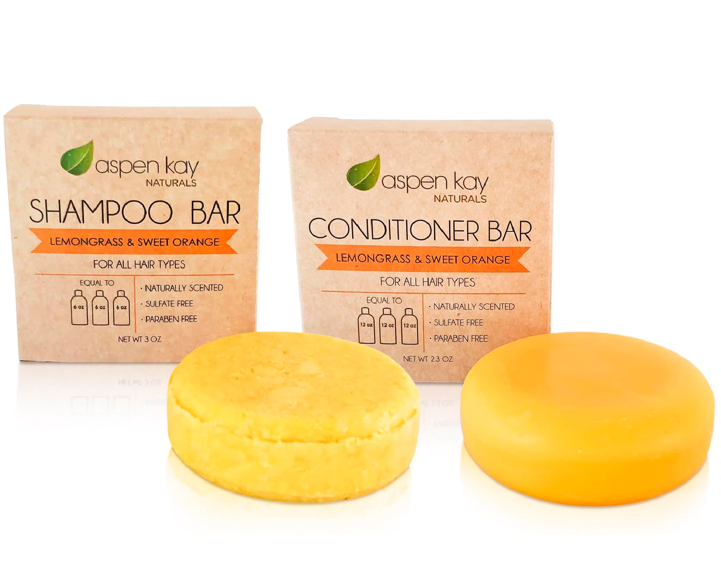 Morrocan Argan Oil Shampoo & Conditioner Bar set - Volumizing & Strengthening Argan Oil Conditioner for All Hair Types, Citrus Scent, Paraben & Sulfate Free, Made in USA