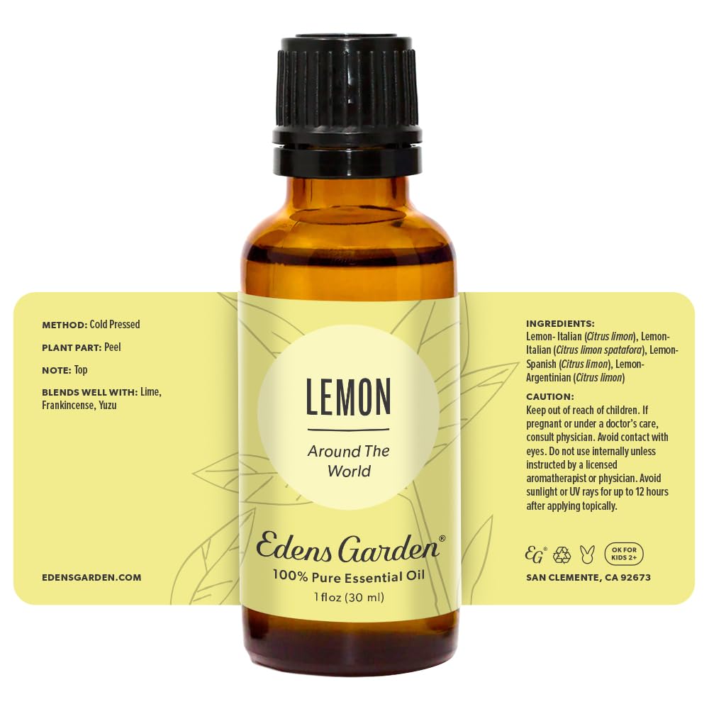 Edens Garden Lemon Around The World Essential Oil- 100% Pure Premium Grade, Undiluted, Natural, Therapeutic, Aromatherapy, The Best for Diffuser, Candle, Laundry, Humidifiers 30 ml (1 fl oz)