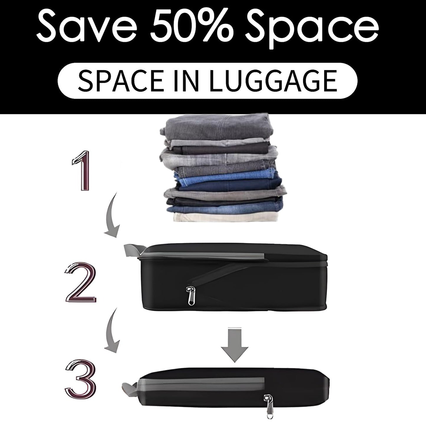 3 Set Compression Packing Cubes with Handle Travel Essential for Suitcases Nylon Portable Storage Bag Luggage Organizer Bags Waterproof for Clothes Storage