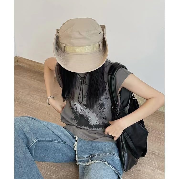 Fishing Bucket Hats for Men Women UPF 50+ UV-Protection Cotton Foldable Wide-Brim Sun Hat Hiking Garden Safari Beach Boonie Hat