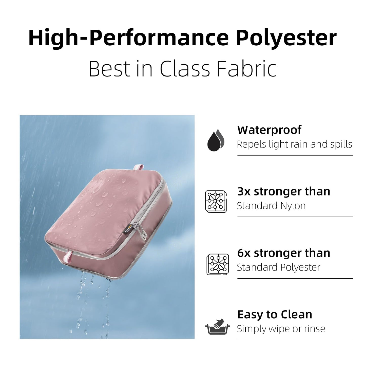 4 Set Compression Packing Cubes, Carry On Suitcase Luggage Travel Organizers (Light Pink)