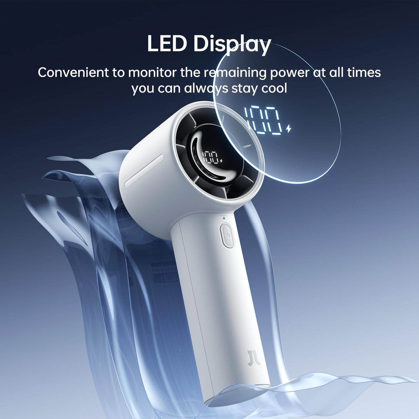 JISULIFE Handheld Turbo Fan, 5000mAh Rechargeable Portable Fans,Up to 28 Hours Working,5 Speed Strong Wind,Personal Mini Fan for Travel Outdoor Camping Beach Makeup(Gray)