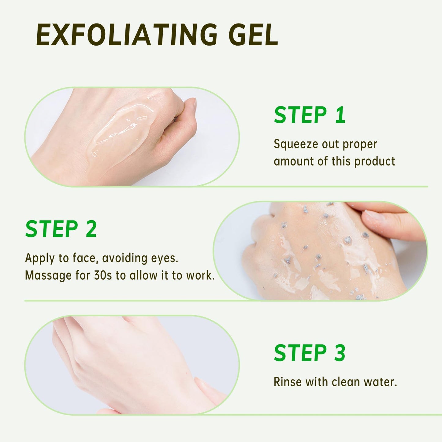 GONIM Exfoliating Facial Cleanser with Hyaluronic Acid, Exfoliating Face Wash, Oil-Free Gentle Face Exfoliator Pore Cleaner, Non-Comedogenic Face Scrub Peeling Gel, Weekly Dead Skin Remover, 15count
