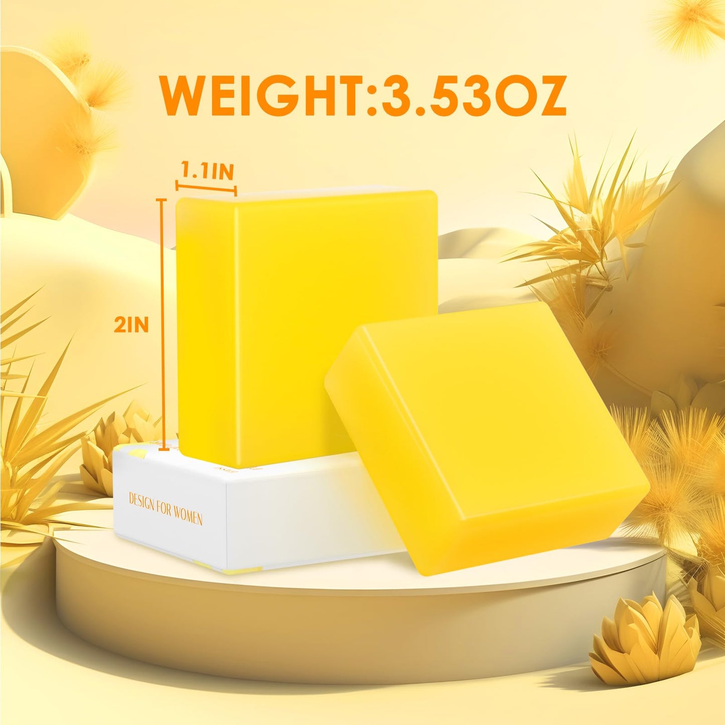 2 PCS Yoni Soap Bars Feminine Wash, 100% Natural Organic Yoni Bar Soap for Women Ph Balance Yoni Wash Eliminates Odor Moisturizing Yoni Care Soap with Foaming Net, Pineapple Handmade Soap 3.53 OZ