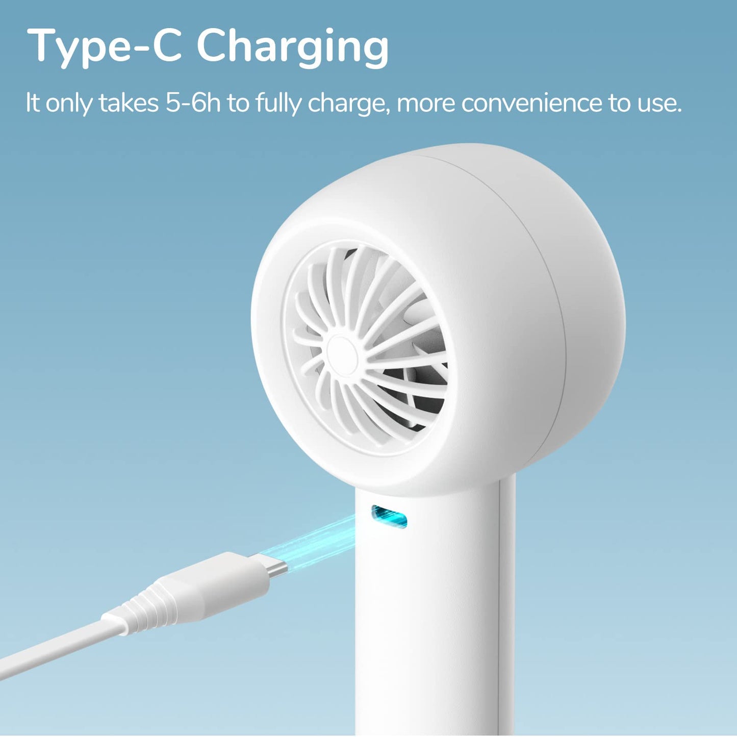 JISULIFE Mini Portable Fan-Bladeless Safe Design, Powerful Turbo Handheld Fan with 5 Speeds, 16Hrs Max Cooling Time,USB Rechargeable, Small Pocket for Travel/Lash, Gifts For Girls/Women
