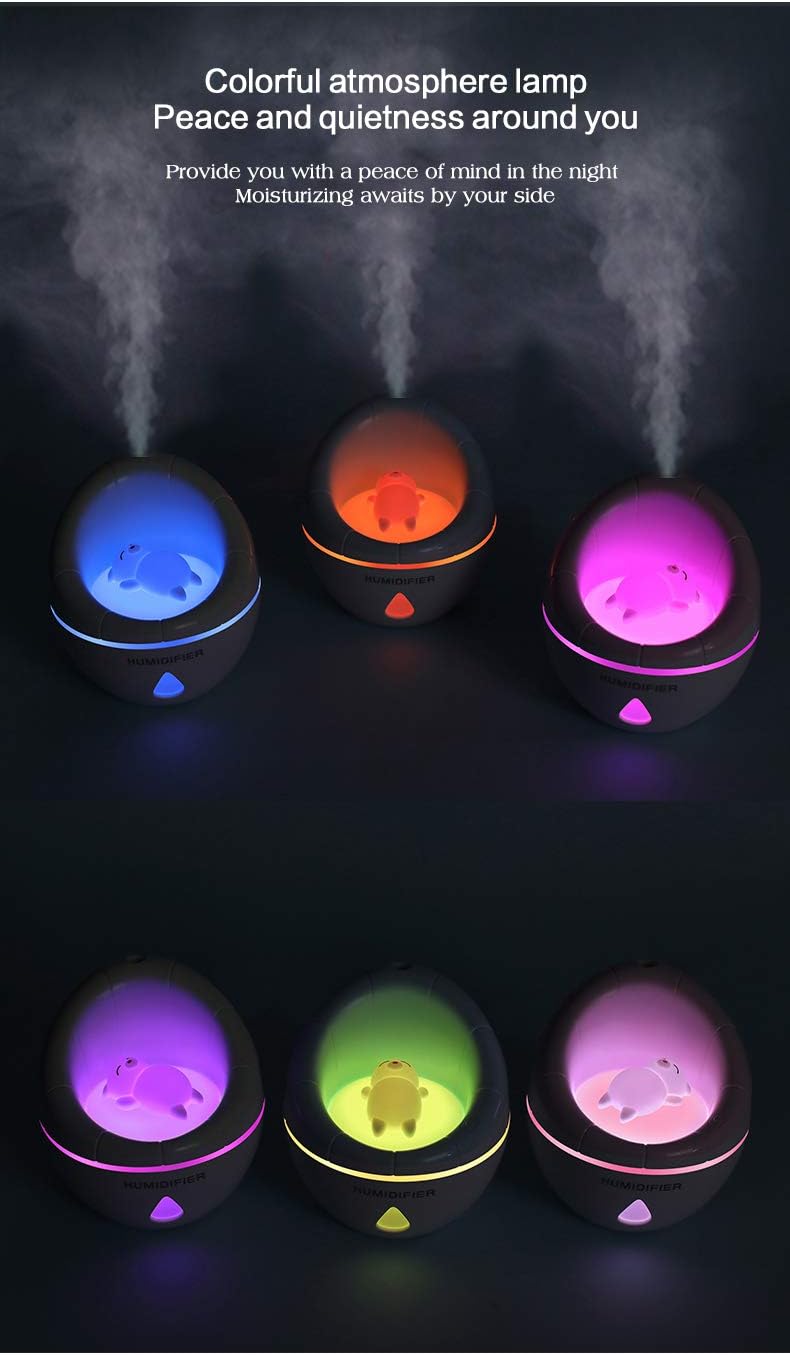 Cotree USB Small Sofa Humidifier, Mini Cool Humidifier 350ml Water Volume, One Touch Shut-Off for Home Office Bedroom (Pink)