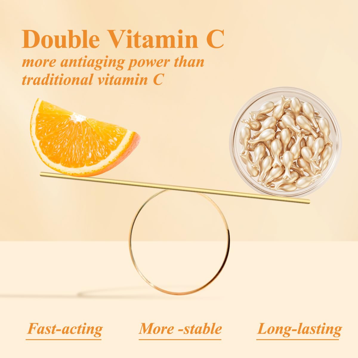 HKH Vitamin C Super Serum for Face - Anti Aging Vitamin E Facial Serum Capsules with Niacinamide, Vit C Serum Oil for Women, Even Skin Tone, Reduce Wrinkles, Moisturise, Travel Friendly (76 Capsules)