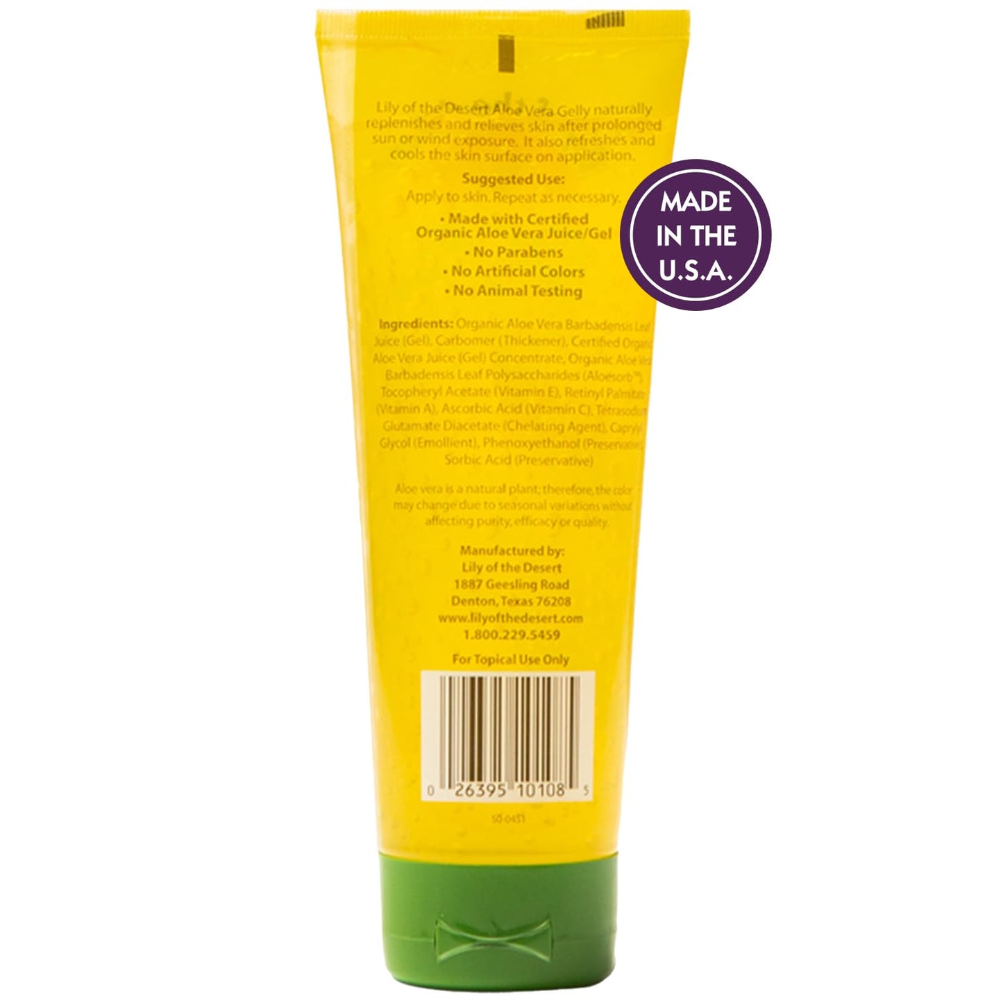 Lily Of The Desert Gelly Moisturizer - 99% Organic Aloe Vera Gel for Skin, After Sun Care with Aloe, Vitamin E Oil, and Vitamin C for Sunburn Relief, 8 Fl Oz