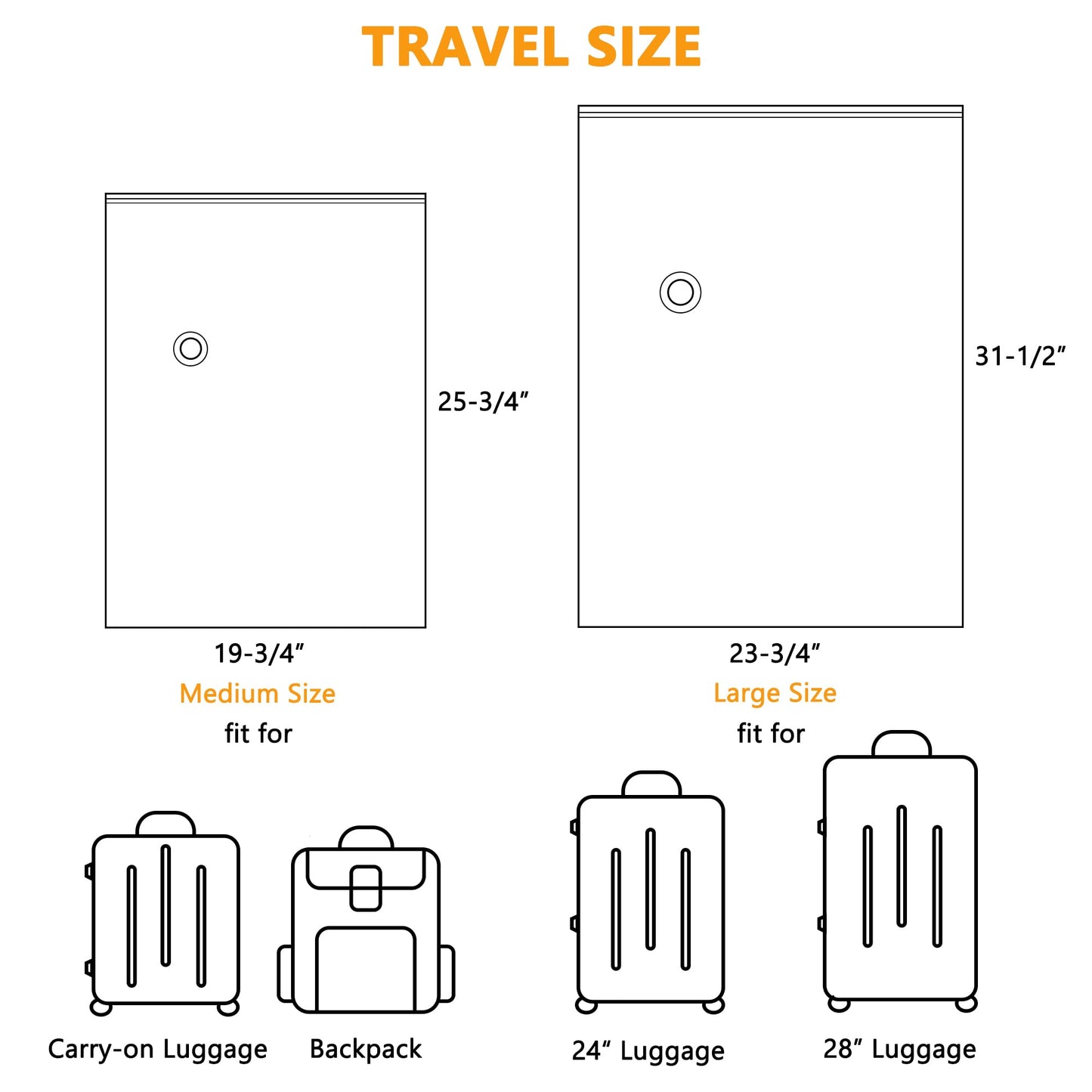 SUOCO Travel Vacuum Bags for Luggage and Backpack, 6 Medium Reusable Compression Bags with Wireless Electric Pump, Packing Seal Space Saver Storage Bags for Clothing, Carry on Suitcase