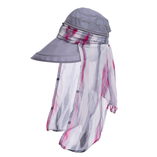 icolor Women Sun Hats UPF 50 Sun Protection Hat Summer Outdoor Neck Shield Flap Visor Hat Ponytail Hats Wide Brim Beach Hat (LightGray)