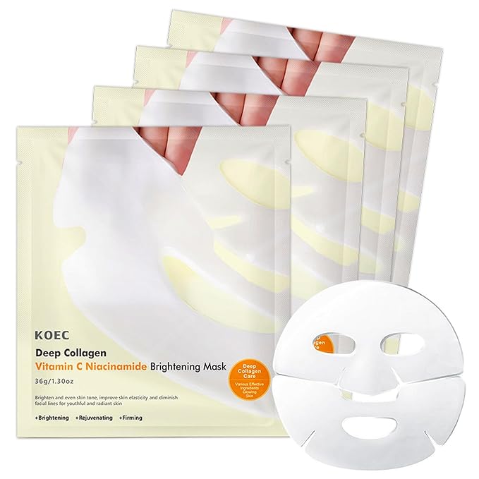 4 Pack Collagen Face Mask, Deep Lifting Mask, Bio-Collagen Films Deep Hydrating Firming Overnight Hydrogel Mask, Hydrating Anti Wrinkle Lifting Facial sheet masks