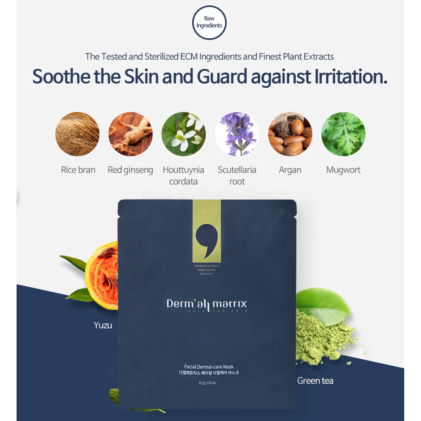 DERM·ALL MATRIX Daily Facial Dermal-care (35g/sheet) Overnight mask pack,Lifting and Hydrating,Soothing, Exfoliating,Skin Nourishing,Collagen sheet mask for wrinkles and dry skin. (4sheets/1week)