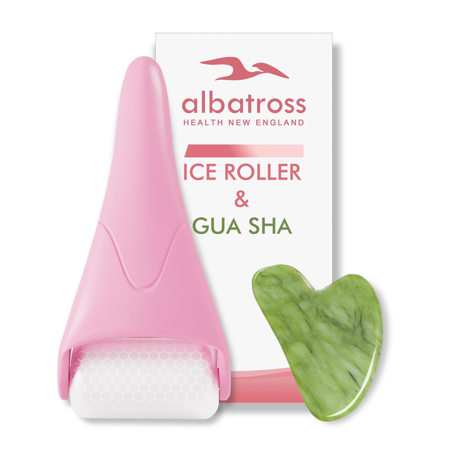 Gua Sha & Ice Roller for Face, Small Gifts, Facial Tools for Puffiness and Redness Reducing Skin Care Routine, Self Care Massage Gift for Women Men