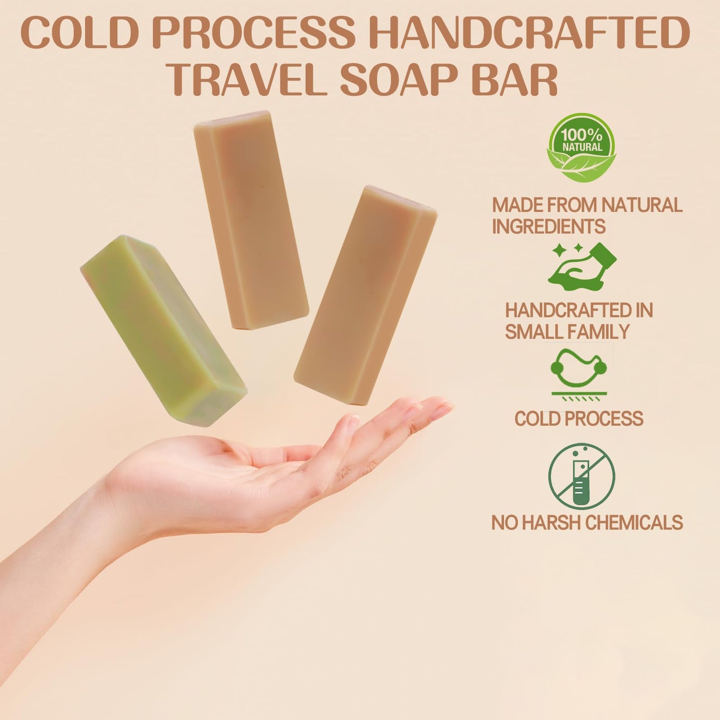 EKIVAO 23 Handmade Travel Soap Individually Wrapped, Mini Bar Bulk Body Bath, Travel Size Toiletries for Homeless Hotel Essentials Soap for Guest Bathroom