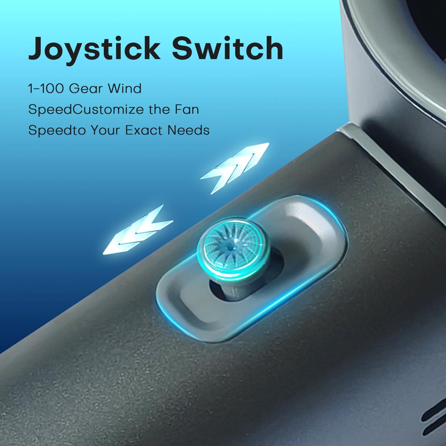 HmXiansen Portable Handheld Fan - 100 Speed Adjustable Turbo Mini Fan, 5000mAh Rechargeable Battery, Metal Body & Digital Display, Personal Desk Fan for Travel, Camping, Office, Outdoor - Grey