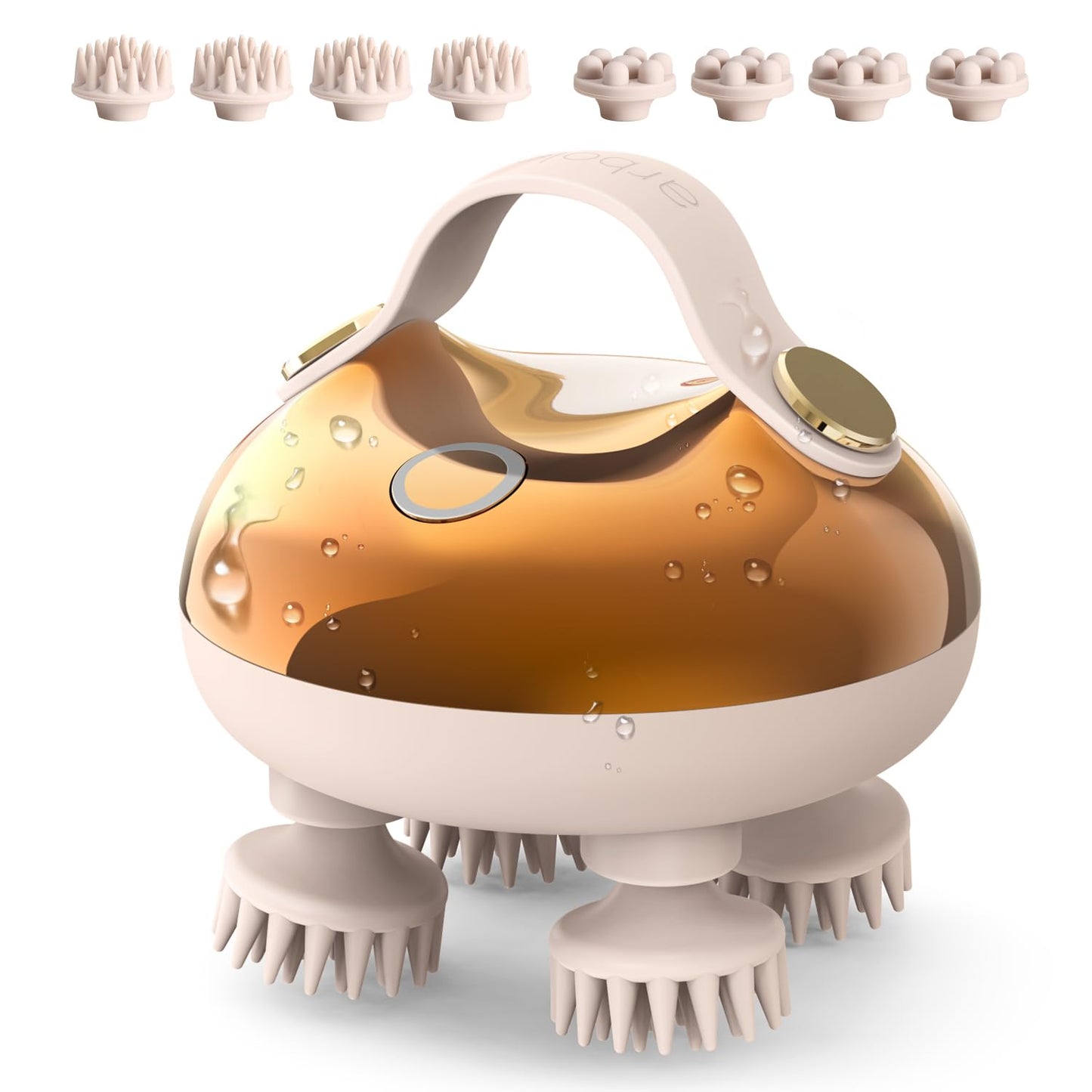 arboleaf Electric Scalp Massager Head Massager Scalp Stress Relax, 5 in 1 Kneading 128 Massage Nodes, Waterproof Hair Massage with 8 Removable Claws Cat Scratcher, Gift for Dad Mom